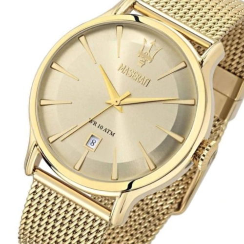 Maserati Epoca Golden Dial Golden Mesh Bracelet Watch For Men - R8853118003 Buy Now By Maserati