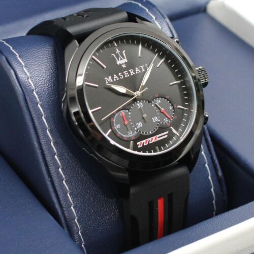 Maserati Traguardo Chronograph Black Dial Black Rubber Strap Watch For Men - R8871612004 Buy Now By Maserati