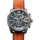 Diesel Mega Chief Chronograph Black Dial Brown Leather Strap Watch For Men - DZ4343 Buy Now By Diesel
