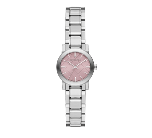 Burberry The City Diamonds Pink Dial Silver Steel Strap Watch for Women - BU9231 Buy Now By Burberry