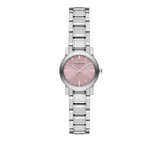 Burberry The City Diamonds Pink Dial Silver Steel Strap Watch for Women - BU9231 Buy Now By Burberry