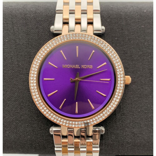Michael Kors Darci Purple Dial Two Tone Steel Strap Watch for Women - MK3353 Buy Now By Michael Kors
