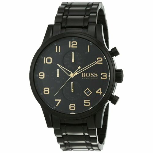 Hugo Boss Aeroliner Black Dial Black Steel Strap Watch for Men - 1513275 Buy Now By Hugo Boss
