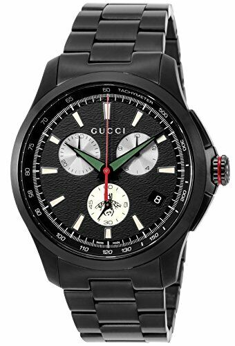 Gucci G-Timeless Chronograph Black Dial Black Steel Strap Watch For Men - YA126268 Buy Now By Gucci
