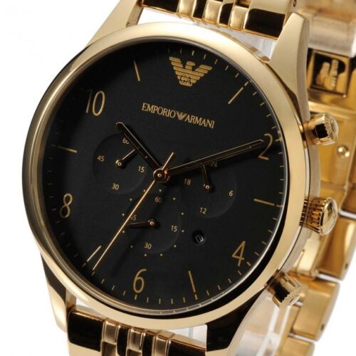 Emporio Armani Classic Chronograph Black Dial Gold Steel Strap Watch For Men - AR1893 Buy Now By Emporio Armani