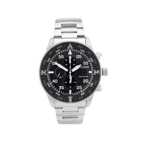Citizen Eco Drive Chronograph Black Dial Silver Steel Strap Watch For Men - CA0690-88E Buy Now By Citizen