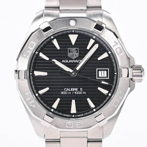 Tag Heuer Aquaracer Automatic Black Dial Silver Steel Strap Watch for Men - WAY2110.BA0928 Buy Now By Tag Heuer