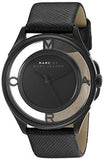 Marc Jacobs Tether Transparent Black Dial Black Leather Strap Watch for Women - MBM1379 Buy Now By Marc Jacobs
