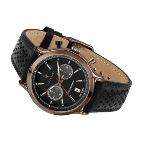 Maserati Legend Chronograph Black Dial Black Leather Strap Watch For Men - R8871638001 Buy Now By Maserati