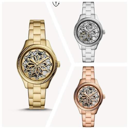 Fossil Rye Automatic Skeleton Silver Dial Silver Steel Strap Watch for Women - BQ3753 Buy Now By Fossil