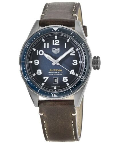 Tag Heuer Autavia Calibre 5 Automatic Blue Dial Brown Leather Strap Watch for Men - WBE5116.FC8266 Buy Now By Tag Heuer