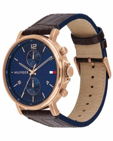 Tommy Hilfiger Daniel Blue Dial Brown Leather Strap Watch for Men - 1710418 Buy Now By Tommy Hilfiger