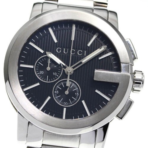 Gucci G Chrono Black Dial Silver Steel Strap Watch For Men - YA101204 Buy Now By Gucci