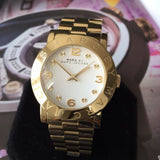 Marc Jacobs Amy White Dial Gold Steel Strap Watch for Women - MBM3056 Buy Now By Marc Jacobs