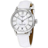 Tissot Chemin Des Tourelles Powermatic 80 Lady White Dial White Leather Strap Watch For Women - T099.207.16.116.00 Buy Now By Tissot