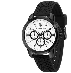 Maserati Successo 44mm White Dial Black Silicone Strap Watch For Men - R8871621010 Buy Now By Maserati