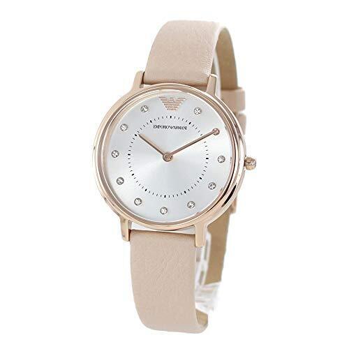 Emporio Armani Kappa Rose Gold & White Dial Beige Nude Leather Strap Watch For Women - AR2510 Buy Now By Emporio Armani
