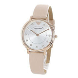 Emporio Armani Kappa Rose Gold & White Dial Beige Nude Leather Strap Watch For Women - AR2510 Buy Now By Emporio Armani