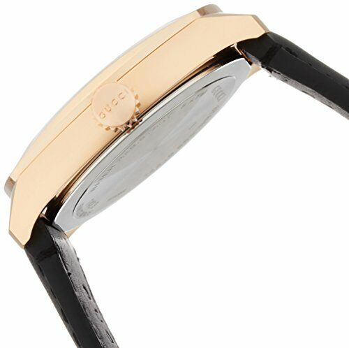 Gucci GG2570 Quartz Black Dial Black Leather Strap Watch For Men - YA142309 Buy Now By Gucci