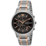 Emporio Armani Renato Chronograph Black Dial Two Tone Steel Strap Watch For Men - AR11165 Buy Now By Emporio Armani