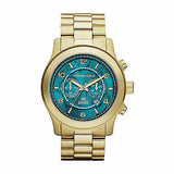 Michael Kors Runway Hunger Stop100 Series Blue Dial Gold Steel Strap Watch for Women - MK5815 Buy Now By Michael Kors