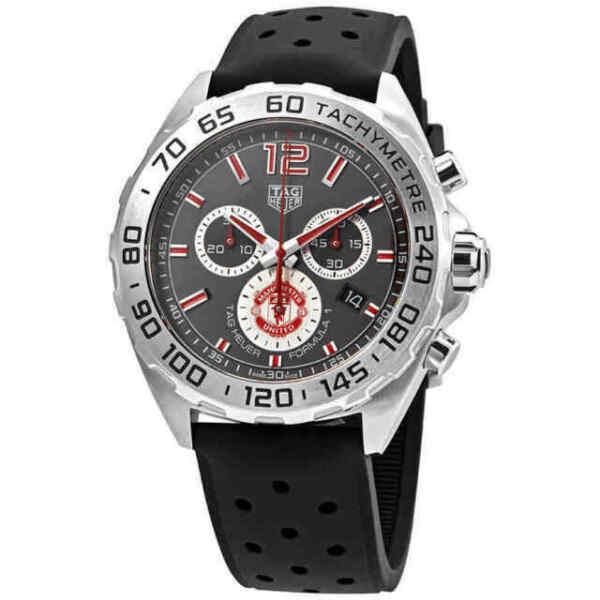 Tag Heuer Formula 1 Manchester United Special Edition Grey Dial Black Silicone Strap Watch for Men - CAZ101M.FT8024 Buy Now By Tag Heuer