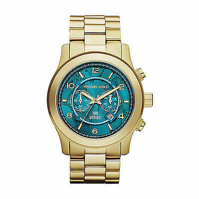 Michael Kors Runway Stop Hunger Blue Dial Gold Steel Strap Watch for Men - MK8315 Buy Now By Michael Kors