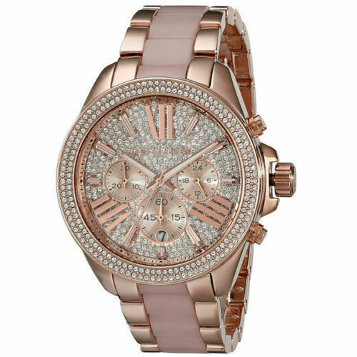 Michael Kors Wren Crystals Rose Gold Dial Rose Gold Steel Strap Watch for Women - MK6096 Buy Now By Michael Kors