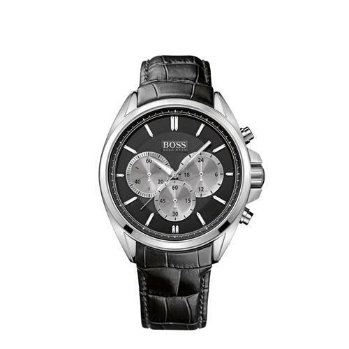 Hugo Boss Driver Black Dial Black Leather Strap Watch for Men - 1512879 Buy Now By Hugo Boss