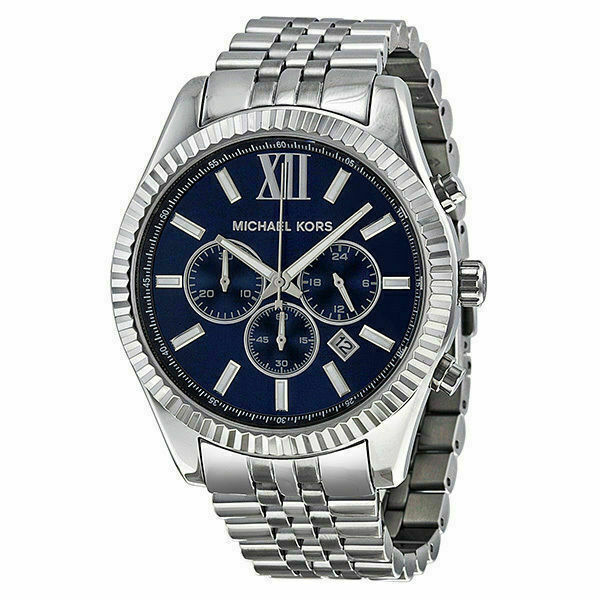 Michael Kors Lexington Chronograph Blue Dial Silver Steel Strap Watch for Men - MK8280 Buy Now By Michael Kors
