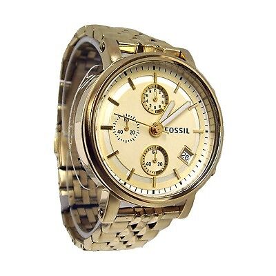 Fossil Boyfriend Chronograph Gold Dial Gold Steel Strap Watch for Women - ES2197 Buy Now By Fossil