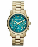 Michael Kors Runway Hunger Stop100 Series Blue Dial Gold Steel Strap Watch for Women - MK5815 Buy Now By Michael Kors