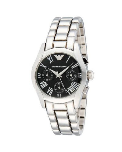 Emporio Armani Velente Chronograph Black Dial Silver Steel Strap Watch For Women - AR0674 Buy Now By Emporio Armani