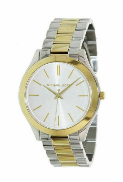 Michael Kors Runway Slim Silver Dial Two Tone Stainless Steel Strap Watch for Women - MK3198 Buy Now By Michael Kors