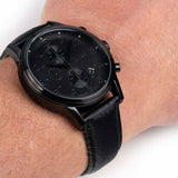 Hugo Boss Blackout Chronograph Black Dial Black Leather Strap Watch For Men - HB1512567 Buy Now By Hugo Boss