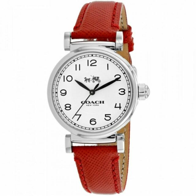 Coach Madison White Dial Red Leather Strap Watch for Women - 14502407 Buy Now By Coach