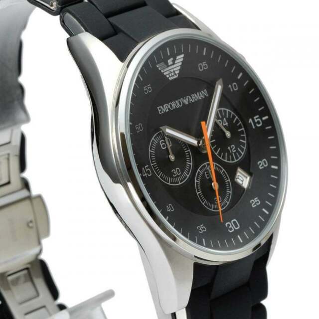 Emporio Armani Sportivo Chronograph Black Dial Black Strap Watch For Men - AR5858 Buy Now By Emporio Armani