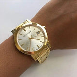 Burberry The City Silver Dial Gold Steel Strap Unisex Watch - BU9003 Buy Now By Burberry