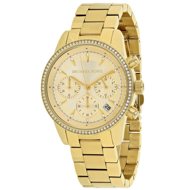 Michael Kors Ritz Gold Dial Gold Steel Strap Watch for Women - MK6356 Buy Now By Michael Kors