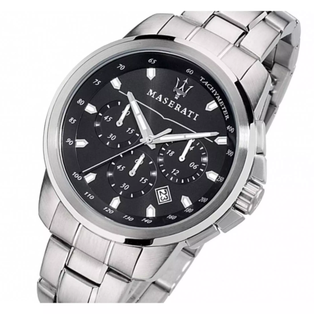 Maserati Successo Chronograph Black Dial Silver Steel Strap Watch For Men - R8873621001 Buy Now By Maserati