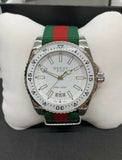 Gucci Dive White Dial Red & Green Nylon Strap Watch For Men - YA136207 Buy Now By Gucci