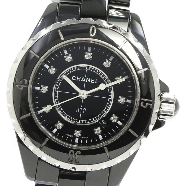 Chanel J12 Quartz Diamonds Black Dial Black Steel Strap Watch for Women - J12 H1625 Buy Now By Chanel