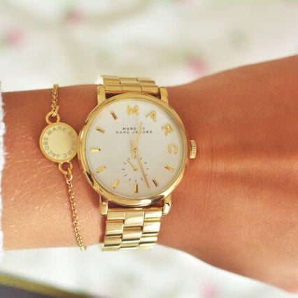 Marc Jacobs Baker White Dial Gold Steel Strap Watch for Women - MBM3243 Buy Now By Marc Jacobs