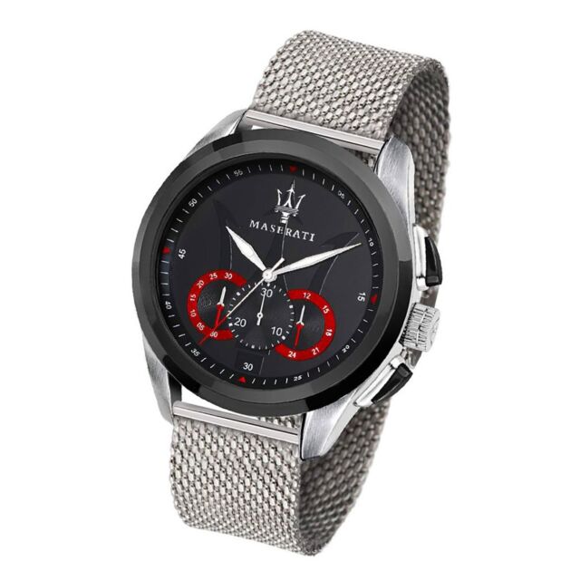 Maserati Traguardo Black Dial Silver Mesh Bracelet Watch For Men - R8873612005 Buy Now By Maserati