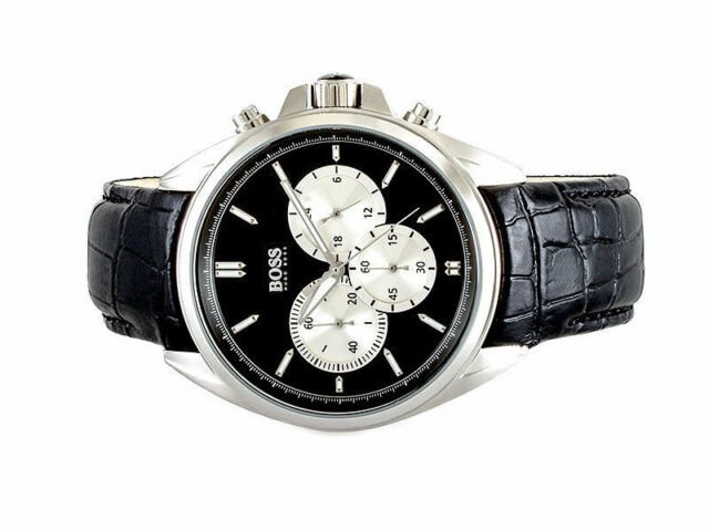 Hugo Boss Driver Black Dial Black Leather Strap Watch for Men - 1512879 Buy Now By Hugo Boss