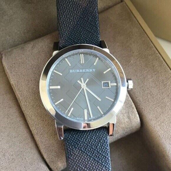 Burberry Heritage Grey Dial Black Leather Strap Watch for Men - BU9024 Buy Now By Burberry