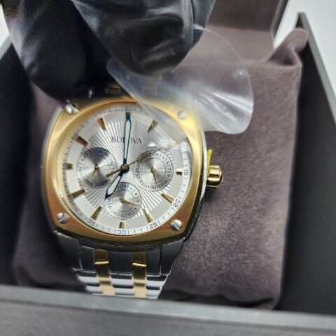 Bulova Classic Multi Function Silver Dial Two Tone Steel Strap Watch for Men - 98C142 Buy Now By Bulova