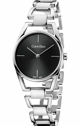Calvin Klein Dainty Black Dial Silver Steel Strap Watch for Women - K7L23141 Buy Now By Calvin Klein