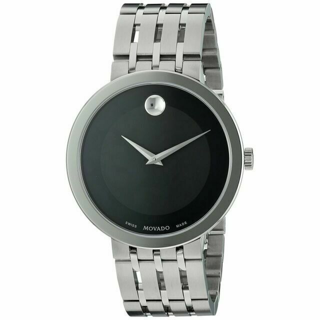 Movado Esperanza 39mm Black Dial Silver Steel Strap Watch For Men - 0607057 Buy Now By Movado
