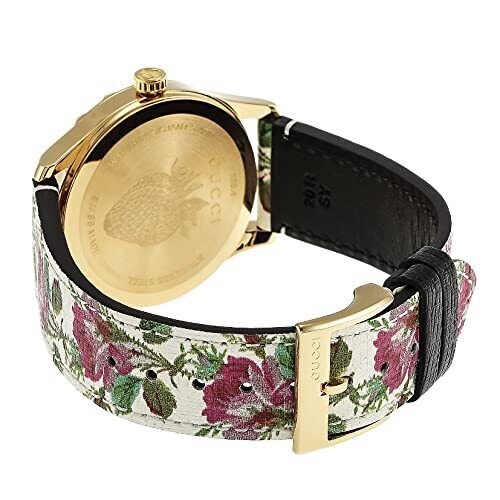Gucci G Timeless Floral Gold Dial White Leather Strap Watch For Women - YA1264084 Buy Now By Gucci